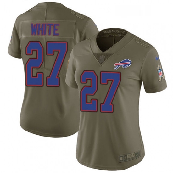 Womens Nike Buffalo Bills 27 TreDavious White Limited Olive 2017 Salute to Service NFL Jersey Womens Nike Buffalo Bills 27 TreDavious White Limited Olive 2017 Salute to Service NFL Jersey