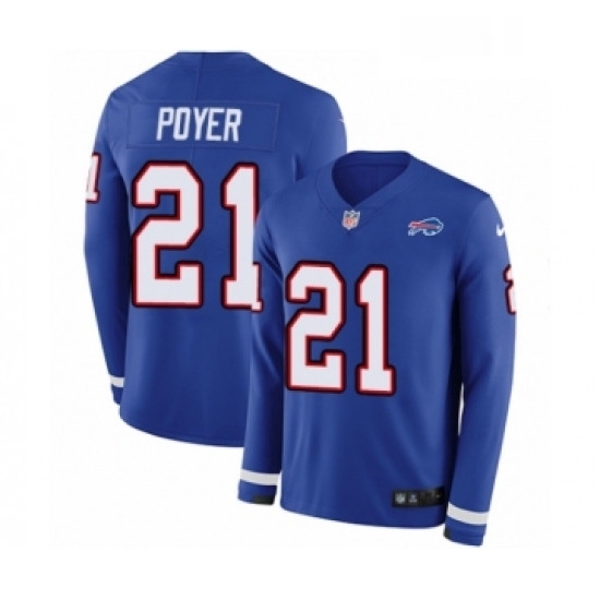 Youth Nike Buffalo Bills 21 Jordan Poyer Limited Royal Blue Therma Long Sleeve NFL Jersey Youth Nike Buffalo Bills 21 Jordan Poyer Limited Royal Blue Therma Long Sleeve NFL Jersey