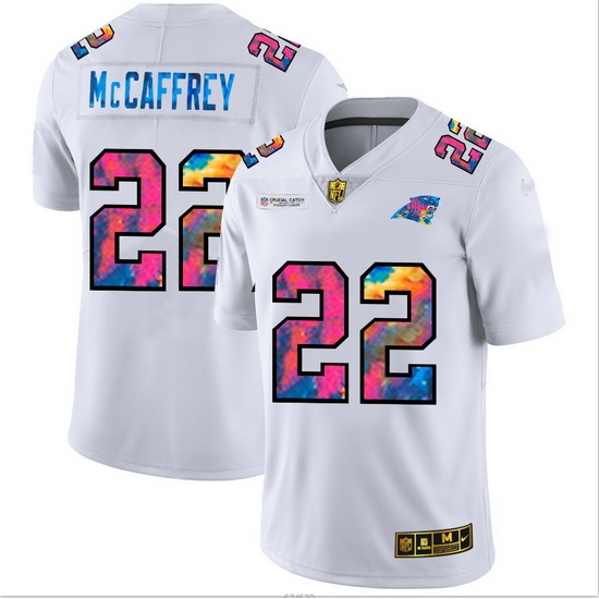 Carolina Panthers 22 Christian McCaffrey Men White Nike Multi Color 2020 NFL Crucial Catch Limited NFL Jersey Carolina Panthers 22 Christian McCaffrey Men White Nike Multi Color 2020 NFL Crucial Catch Limited NFL Jersey