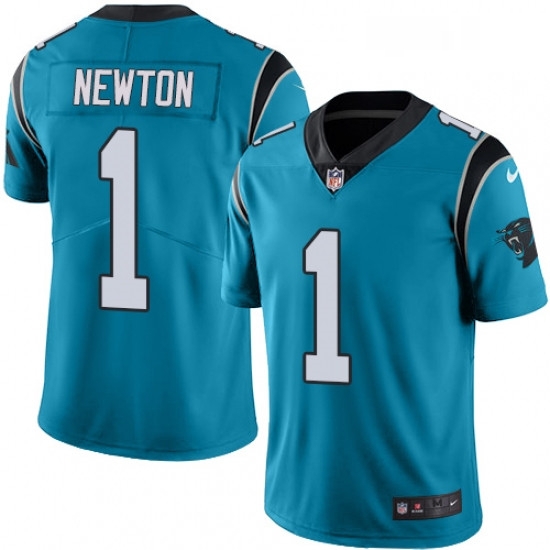 Mens Nike Carolina Panthers 1 Cam Newton Limited Blue Rush Vapor Untouchable NFL Jersey Mens Nike Carolina Panthers 1 Cam Newton Limited Blue Rush Vapor Untouchable NFL Jersey