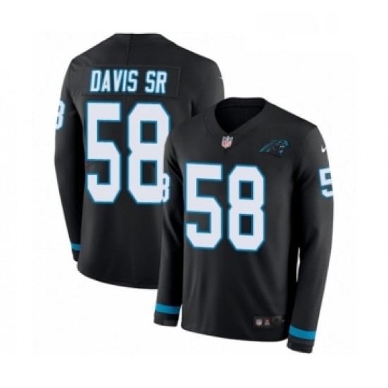 Mens Nike Carolina Panthers 58 Thomas Davis Limited Black Therma Long Sleeve NFL Jersey Mens Nike Carolina Panthers 58 Thomas Davis Limited Black Therma Long Sleeve NFL Jersey