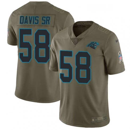 Mens Nike Carolina Panthers 58 Thomas Davis Limited Olive 2017 Salute to Service NFL Jersey Mens Nike Carolina Panthers 58 Thomas Davis Limited Olive 2017 Salute to Service NFL Jersey