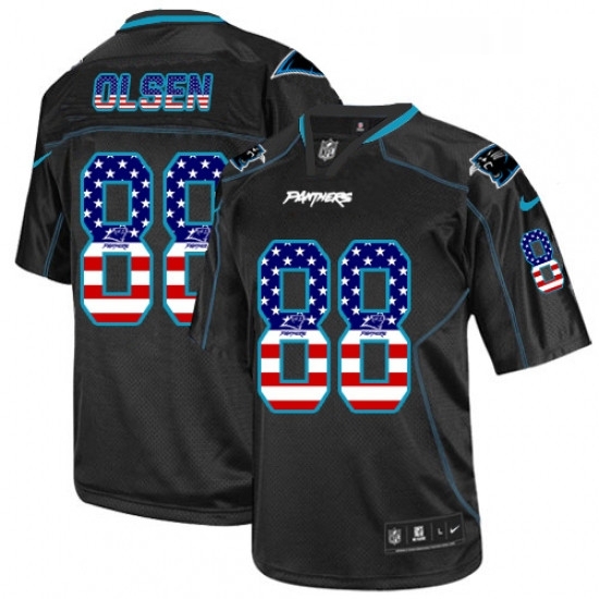 Mens Nike Carolina Panthers 88 Greg Olsen Elite Black USA Flag Fashion NFL Jersey Mens Nike Carolina Panthers 88 Greg Olsen Elite Black USA Flag Fashion NFL Jersey