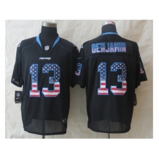 Nike Carolina Panthers 13 Kelvin Benjamin Black Elite USA Flag Fashion NFL Jersey Nike Carolina Panthers 13 Kelvin Benjamin Black Elite USA Flag Fashion NFL Jersey