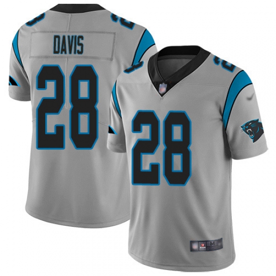Nike Carolina Panthers 28 Mike Davis Silver Men Stitched NFL Limited Inverted Legend Jersey Nike Carolina Panthers 28 Mike Davis Silver Men Stitched NFL Limited Inverted Legend Jersey