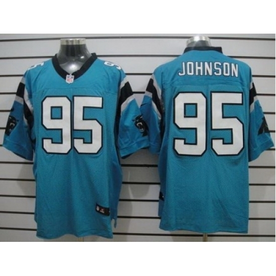 Nike Carolina Panthers 95 Charles Johnson Blue Elite NFL Jersey Nike Carolina Panthers 95 Charles Johnson Blue Elite NFL Jersey
