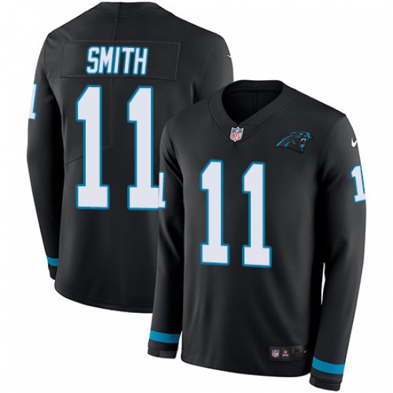 Nike Panthers #11 Torrey Smith Black Team Color Men Stitched NFL Limited Therma Long Sleeve Jersey Nike Panthers #11 Torrey Smith Black Team Color Men Stitched NFL Limited Therma Long Sleeve Jersey