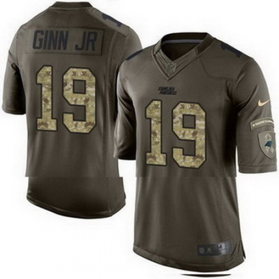 Nike Panthers #19 Ted Ginn Jr Green Mens Stitched NFL Limited Salute to Service Jersey Nike Panthers #19 Ted Ginn Jr Green Mens Stitched NFL Limited Salute to Service Jersey
