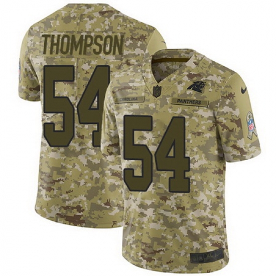 Nike Panthers #54 Shaq Thompson Camo Mens Stitched NFL Limited 2018 Salute To Service Jersey Nike Panthers #54 Shaq Thompson Camo Mens Stitched NFL Limited 2018 Salute To Service Jersey