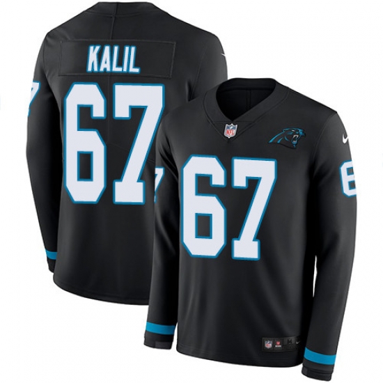 Nike Panthers #67 Ryan Kalil Black Team Color Men Stitched NFL Limited Therma Long Sleeve Jersey Nike Panthers #67 Ryan Kalil Black Team Color Men Stitched NFL Limited Therma Long Sleeve Jersey