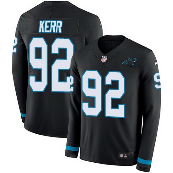 Nike Panthers 92 Zach Kerr Black Team Color Men Stitched NFL Limited Therma Long Sleeve Jersey Nike Panthers 92 Zach Kerr Black Team Color Men Stitched NFL Limited Therma Long Sleeve Jersey