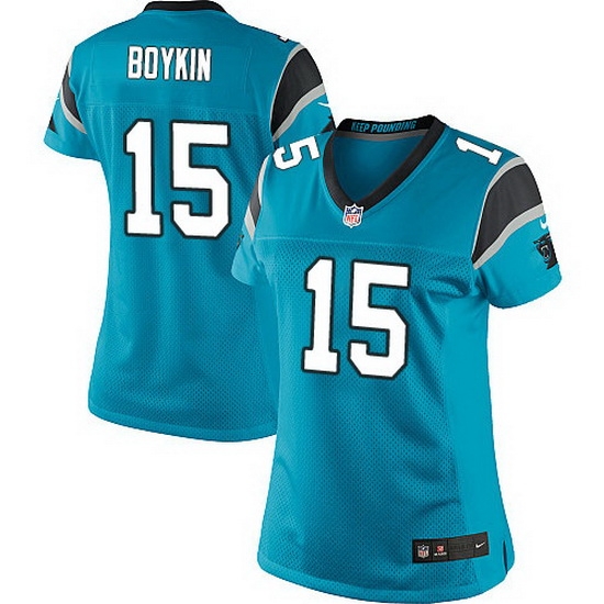 Nike Panthers #15 Jarrett Boykin Blue Team Color Women Stitched NFL Jersey Nike Panthers #15 Jarrett Boykin Blue Team Color Women Stitched NFL Jersey