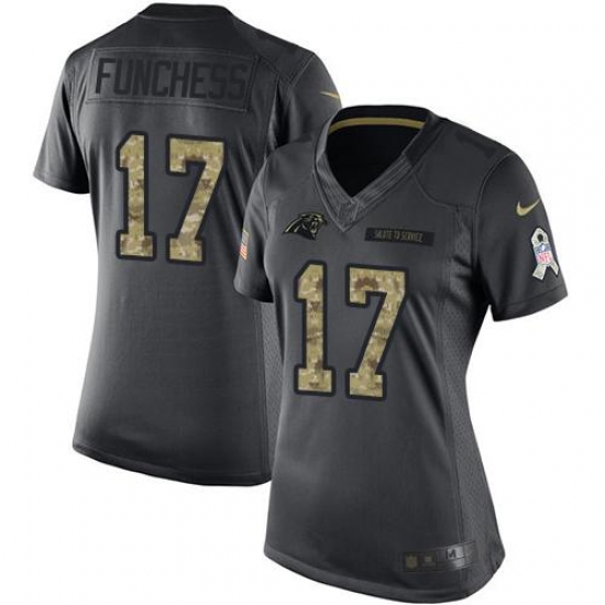 Nike Panthers #17 Devin Funchess Black Womens Stitched NFL Limited 2016 Salute to Service Jersey Nike Panthers #17 Devin Funchess Black Womens Stitched NFL Limited 2016 Salute to Service Jersey