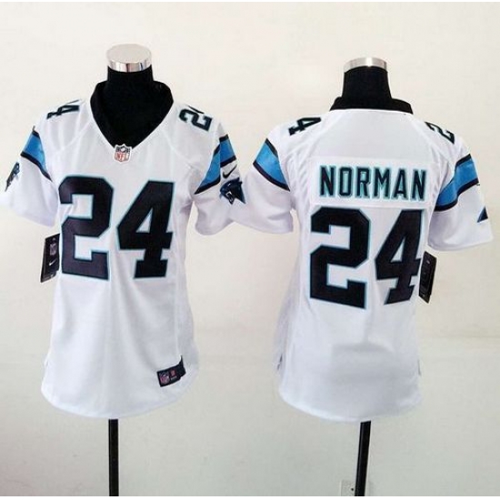 Nike Panthers #24 Josh Norman White Womens Stitched NFL Elite Jersey Nike Panthers #24 Josh Norman White Womens Stitched NFL Elite Jersey