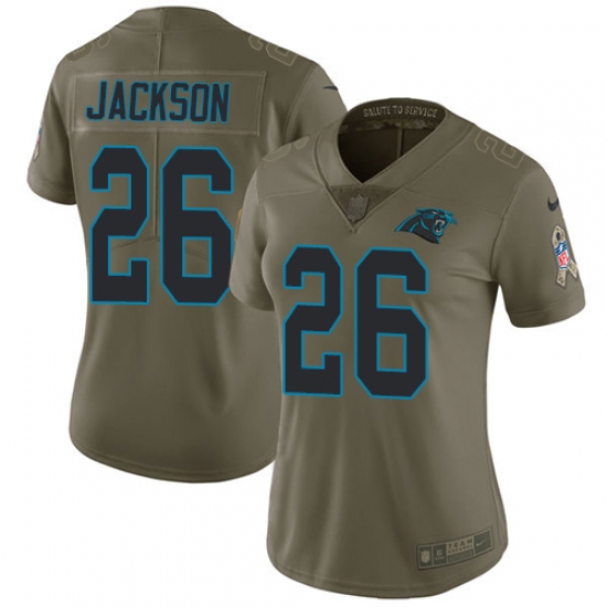 Nike Panthers #26 Donte Jackson Olive Womens Stitched NFL Limited 2017 Salute to Service Jersey Nike Panthers #26 Donte Jackson Olive Womens Stitched NFL Limited 2017 Salute to Service Jersey