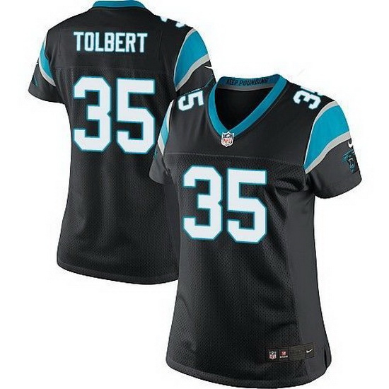 Nike Panthers #35 Mike Tolbert Black Team Color Womens Stitched NFL Elite Jersey Nike Panthers #35 Mike Tolbert Black Team Color Womens Stitched NFL Elite Jersey