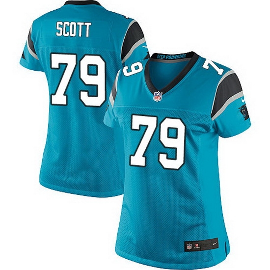 Nike Panthers #79 Chris Scott Blue Team Color Women Stitched NFL Jersey Nike Panthers #79 Chris Scott Blue Team Color Women Stitched NFL Jersey