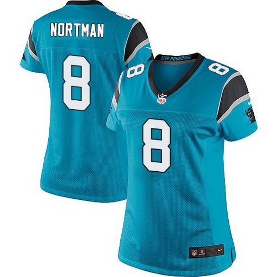 Nike Panthers #8 Brad Nortman Blue Team Color Women Stitched NFL Jersey Nike Panthers #8 Brad Nortman Blue Team Color Women Stitched NFL Jersey