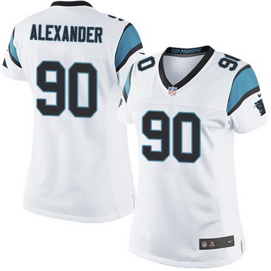 Nike Panthers #90 Frank Alexander White Team Color Women Stitched NFL Jersey Nike Panthers #90 Frank Alexander White Team Color Women Stitched NFL Jersey