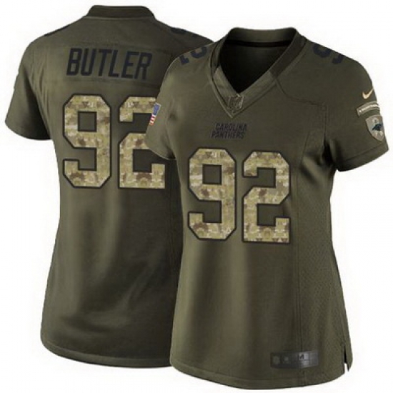 Nike Panthers #92 Vernon Butler Green Womens Stitched NFL Limited Salute to Service Jersey Nike Panthers #92 Vernon Butler Green Womens Stitched NFL Limited Salute to Service Jersey