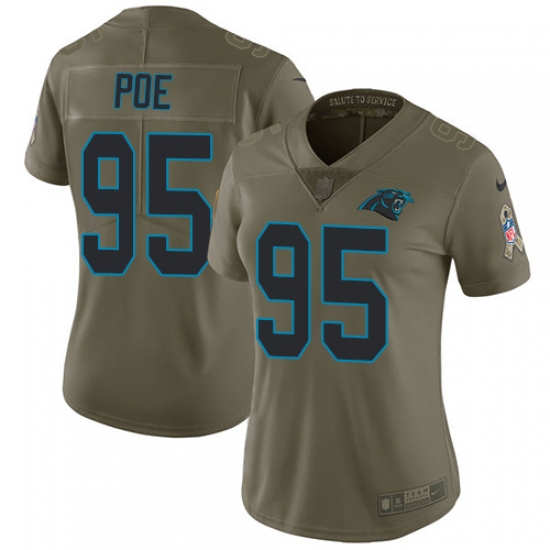 Nike Panthers #95 Dontari Poe Olive Womens Stitched NFL Limited 2017 Salute to Service Jersey Nike Panthers #95 Dontari Poe Olive Womens Stitched NFL Limited 2017 Salute to Service Jersey