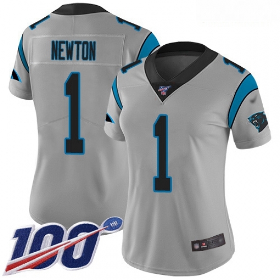 Panthers #1 Cam Newton Silver Women Stitched Football Limited Inverted Legend 100th Season Jersey Panthers #1 Cam Newton Silver Women Stitched Football Limited Inverted Legend 100th Season Jersey