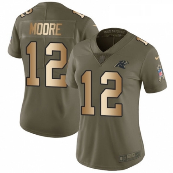 Womens Nike Carolina Panthers 12 DJ Moore Limited OliveGold 2017 Salute to Service NFL Jersey Womens Nike Carolina Panthers 12 DJ Moore Limited OliveGold 2017 Salute to Service NFL Jersey
