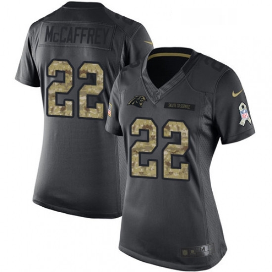 Womens Nike Carolina Panthers 22 Christian McCaffrey Limited Black 2016 Salute to Service NFL Jersey Womens Nike Carolina Panthers 22 Christian McCaffrey Limited Black 2016 Salute to Service NFL Jersey