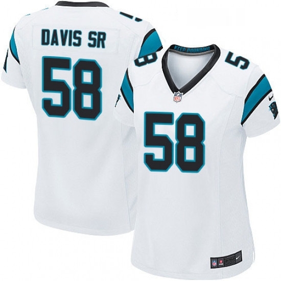 Womens Nike Carolina Panthers 58 Thomas Davis Game White NFL Jersey Womens Nike Carolina Panthers 58 Thomas Davis Game White NFL Jersey