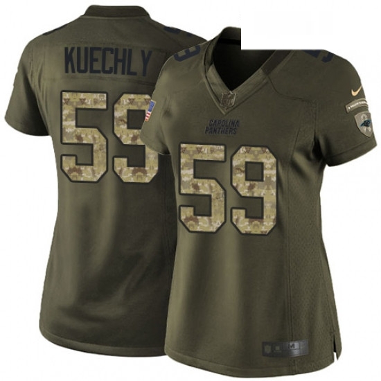 Womens Nike Carolina Panthers 59 Luke Kuechly Elite Green Salute to Service NFL Jersey Womens Nike Carolina Panthers 59 Luke Kuechly Elite Green Salute to Service NFL Jersey