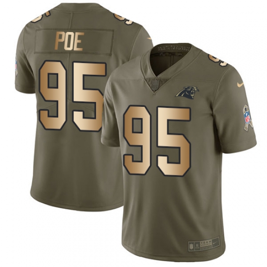 Nike Panthers #95 Dontari Poe Olive Gold Youth Stitched NFL Limited 2017 Salute to Service Jersey Nike Panthers #95 Dontari Poe Olive Gold Youth Stitched NFL Limited 2017 Salute to Service Jersey