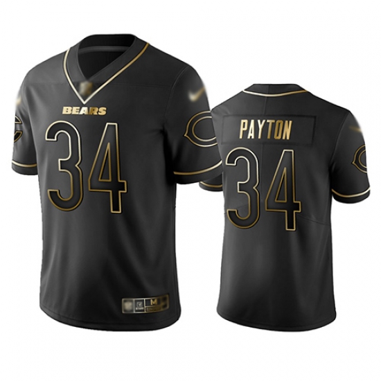 Bears 34 Walter Payton Black Men Stitched Football Limited Golden Edition Jersey Bears 34 Walter Payton Black Men Stitched Football Limited Golden Edition Jersey