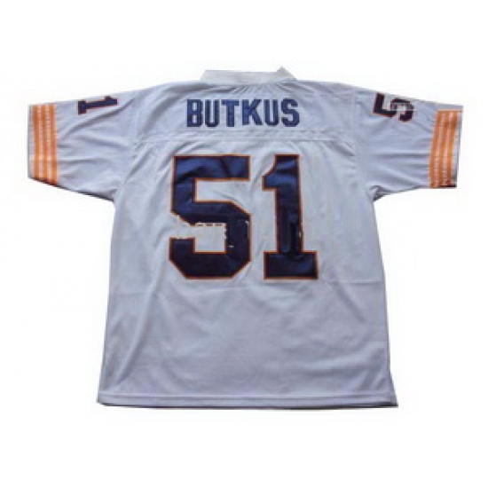 Butkus 51 Chicago Bears Throwback Jerseys White Jersey Big Number (1) Butkus 51 Chicago Bears Throwback Jerseys White Jersey Big Number (1)