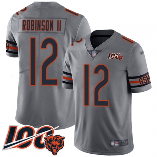 Men Chicago Bears 12 Allen Robinson Limited Silver Inverted Legend 100th Season Football Jersey Men Chicago Bears 12 Allen Robinson Limited Silver Inverted Legend 100th Season Football Jersey