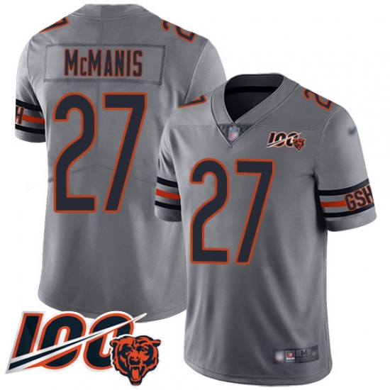 Men Chicago Bears 27 Sherrick McManis Limited Silver Inverted Legend 100th Season Football Jersey Men Chicago Bears 27 Sherrick McManis Limited Silver Inverted Legend 100th Season Football Jersey