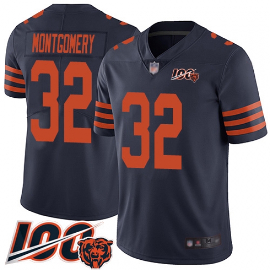 Men Chicago Bears 32 David Montgomery Limited Navy Blue Rush Vapor Untouchable 100th Season Football Jersey Men Chicago Bears 32 David Montgomery Limited Navy Blue Rush Vapor Untouchable 100th Season Football Jersey