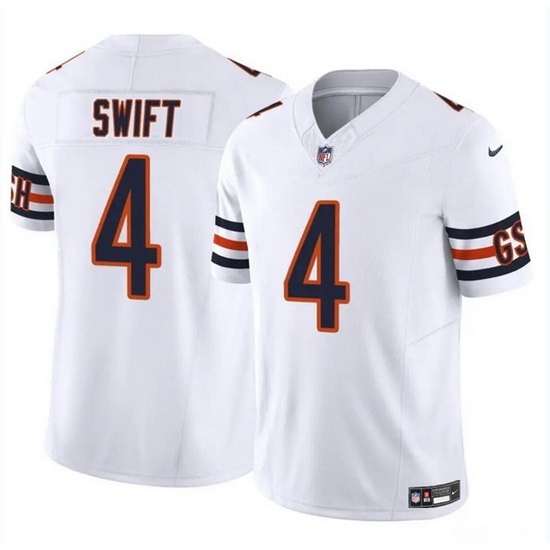 Men Chicago Bears 4 D u2019Andre Swift White 2023 F U S E Vapor Stitched Football Jersey Men Chicago Bears 4 D u2019Andre Swift White 2023 F U S E Vapor Stitched Football Jersey