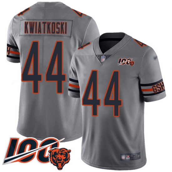 Men Chicago Bears 44 Nick Kwiatkoski Limited Silver Inverted Legend 100th Season Football Jersey Men Chicago Bears 44 Nick Kwiatkoski Limited Silver Inverted Legend 100th Season Football Jersey