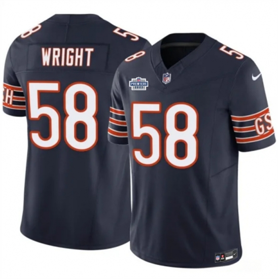 Men Chicago Bears 58 Darnell Wright Navy 2023 F U S E With Prem1ere Patch Vapor Untouchable Limited Stitched Football Jersey Men Chicago Bears 58 Darnell Wright Navy 2023 F U S E With Prem1ere Patch Vapor Untouchable Limited Stitched Football Jersey