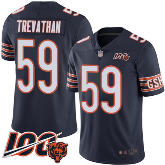 Men Chicago Bears 59 Danny Trevathan Navy Blue Team Color 100th Season Limited Football Jersey Men Chicago Bears 59 Danny Trevathan Navy Blue Team Color 100th Season Limited Football Jersey