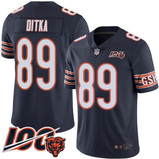 Men Chicago Bears 89 Mike Ditka Navy Blue Team Color 100th Season Limited Football Jersey Men Chicago Bears 89 Mike Ditka Navy Blue Team Color 100th Season Limited Football Jersey