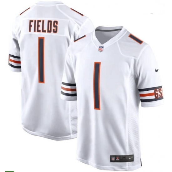 Men Nike Justin Fields White Chicago Bears 2021 NFL Draft First Round Pick Game Jersey Men Nike Justin Fields White Chicago Bears 2021 NFL Draft First Round Pick Game Jersey