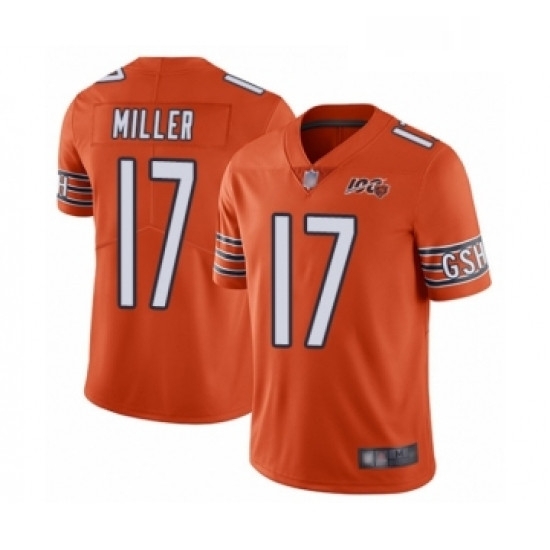 Mens Chicago Bears 17 Anthony Miller Orange Alternate 100th Season Limited Football Jersey Mens Chicago Bears 17 Anthony Miller Orange Alternate 100th Season Limited Football Jersey