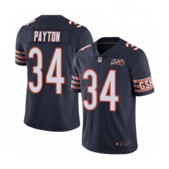 Mens Chicago Bears 34 Walter Payton Navy Blue Team Color 100th Season Limited Football Jersey Mens Chicago Bears 34 Walter Payton Navy Blue Team Color 100th Season Limited Football Jersey
