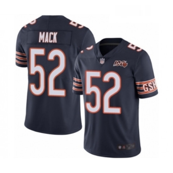 Mens Chicago Bears 52 Khalil Mack Navy Blue Team Color 100th Season Limited Football Jersey Mens Chicago Bears 52 Khalil Mack Navy Blue Team Color 100th Season Limited Football Jersey