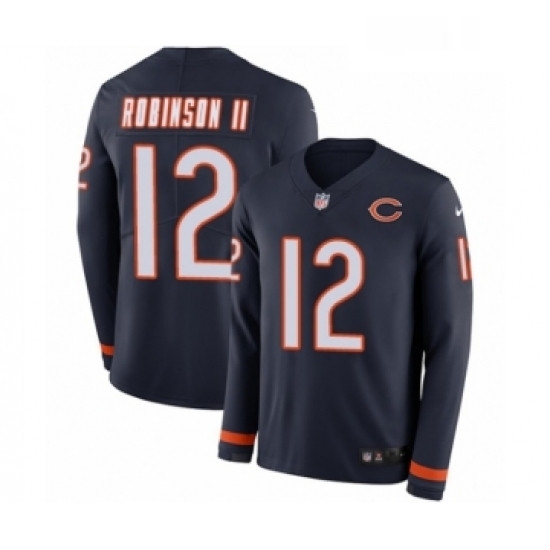 Mens Nike Chicago Bears 12 Allen Robinson Limited Navy Blue Therma Long Sleeve NFL Jersey Mens Nike Chicago Bears 12 Allen Robinson Limited Navy Blue Therma Long Sleeve NFL Jersey