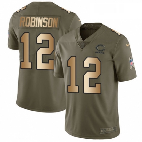 Mens Nike Chicago Bears 12 Allen Robinson Limited OliveGold 2017 Salute to Service NFL Jersey Mens Nike Chicago Bears 12 Allen Robinson Limited OliveGold 2017 Salute to Service NFL Jersey