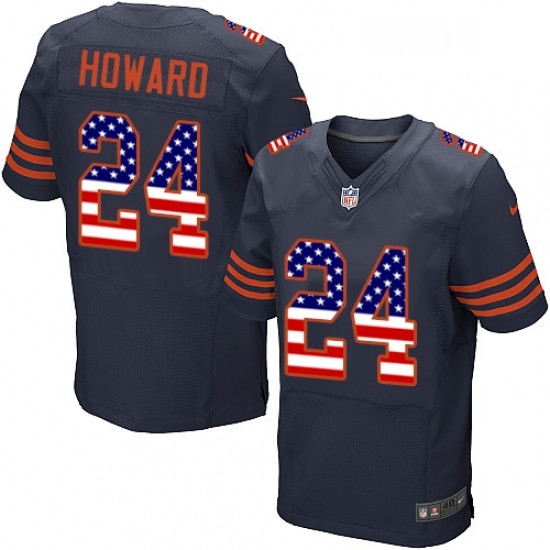 Mens Nike Chicago Bears 24 Jordan Howard Elite Navy Blue Alternate USA Flag Fashion NFL Jersey Mens Nike Chicago Bears 24 Jordan Howard Elite Navy Blue Alternate USA Flag Fashion NFL Jersey