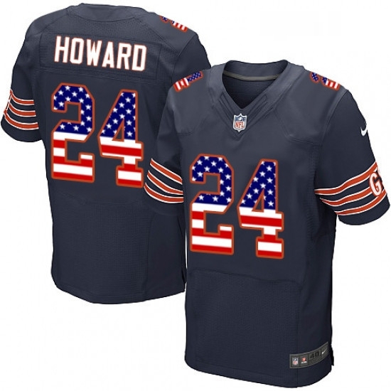 Mens Nike Chicago Bears 24 Jordan Howard Elite Navy Blue Home USA Flag Fashion NFL Jersey Mens Nike Chicago Bears 24 Jordan Howard Elite Navy Blue Home USA Flag Fashion NFL Jersey