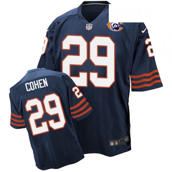 Mens Nike Chicago Bears 29 Tarik Cohen Elite Navy Blue Throwback NFL Jersey Mens Nike Chicago Bears 29 Tarik Cohen Elite Navy Blue Throwback NFL Jersey
